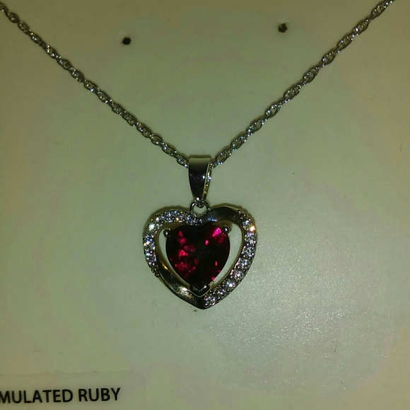 NWTS RUBY HEART NECKLACE - Picture 2 of 6